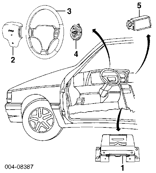 56042770AE Chrysler Anel AIRBAG de contato, cabo plano do volante