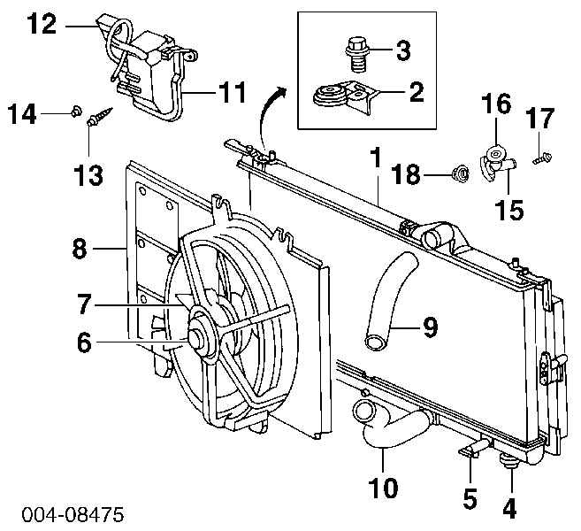 5014577AA Chrysler Difusor do radiador de esfriamento, montado com motor e roda de aletas