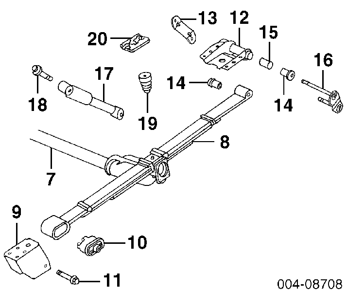4684795 Chrysler Suspensão de lâminas traseiro