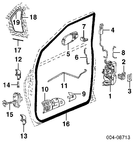 Fecho da porta dianteira esquerda Chrysler Voyager II GS 