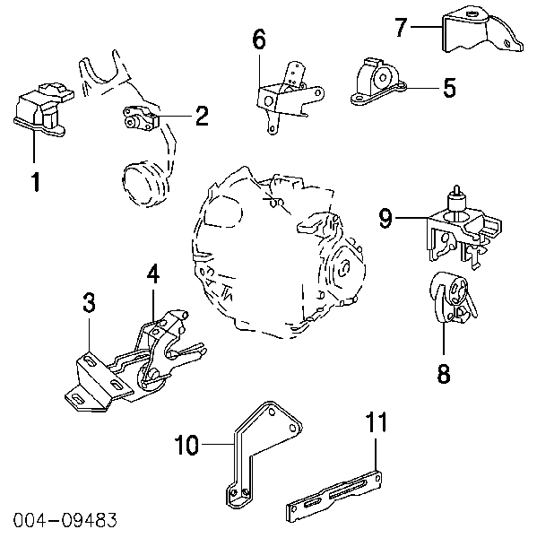04861273AA Chrysler Coxim (suporte) esquerdo de motor