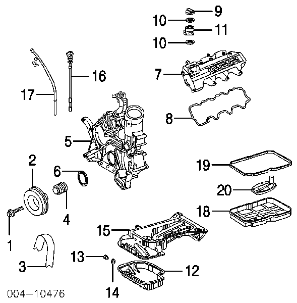 5073675AB Chrysler Vedação dianteira de cambota de motor