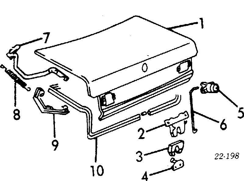 Tampa de porta-malas para Audi 100 C3 44, 44Q