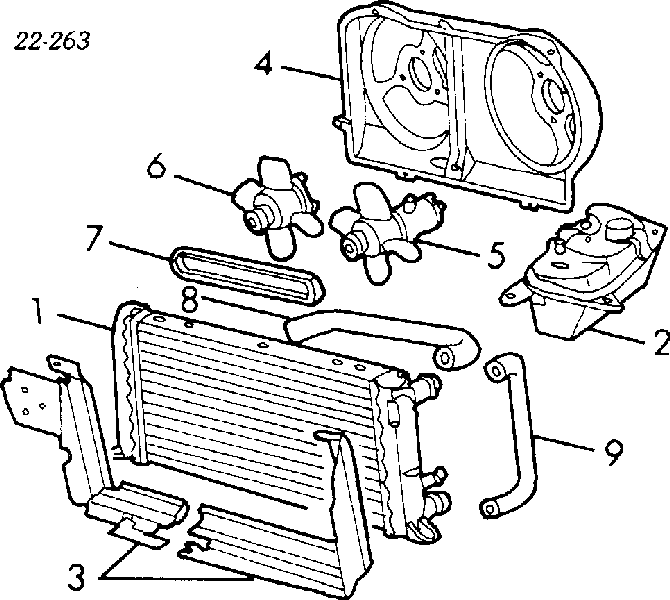 893121251 VAG Radiador de esfriamento de motor