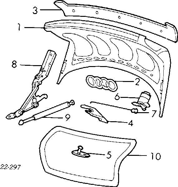 893827023 VAG Tampa de porta-malas