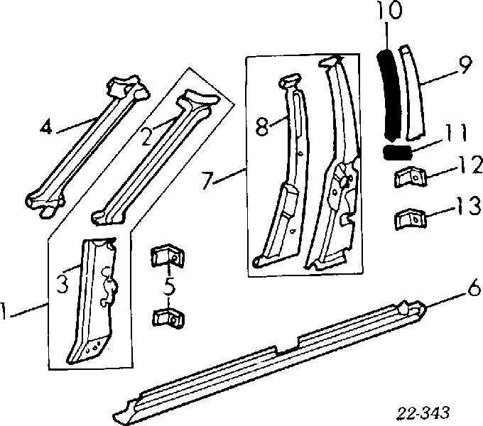 Acesso externo direito para Audi 100 C3 44, 44Q