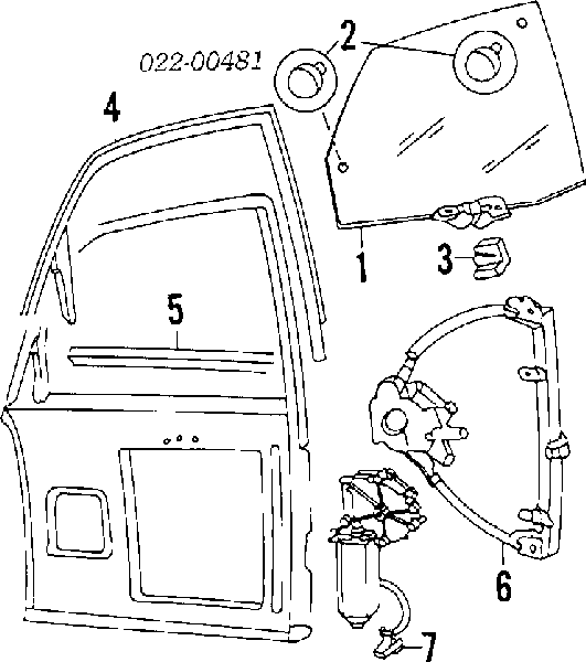 443845022G VAG Vidro da porta dianteira direita