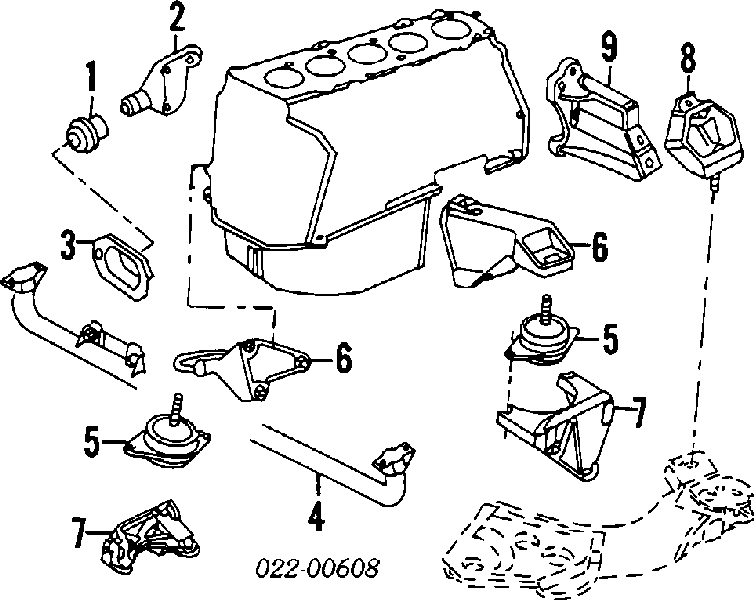 4A0399151C VAG Coxim de transmissão (suporte da caixa de mudança)