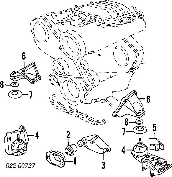 443199469C VAG Coxim (suporte) esquerdo/direito de motor