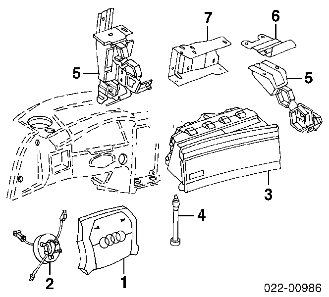 4D0951543D VAG Anel AIRBAG de contato, cabo plano do volante
