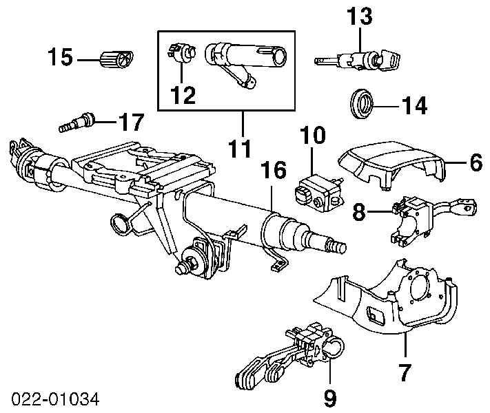 Coluna da direção para Audi A8 D2 4D2, 4D8