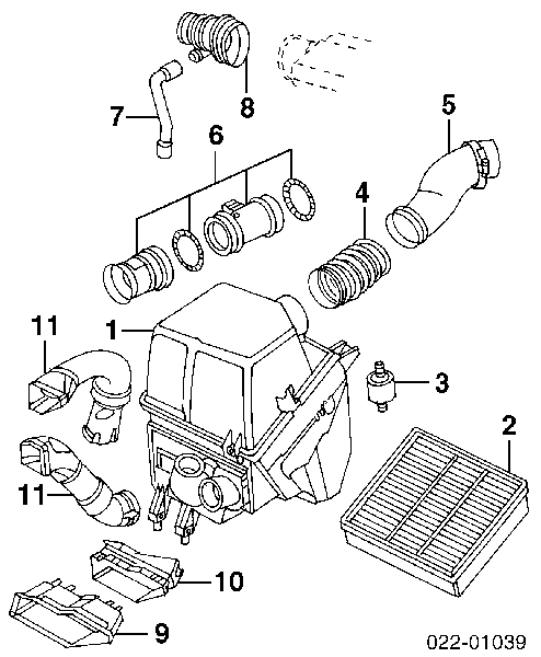 077133471D VAG Sensor de fluxo (consumo) de ar, medidor de consumo M.A.F. - (Mass Airflow)