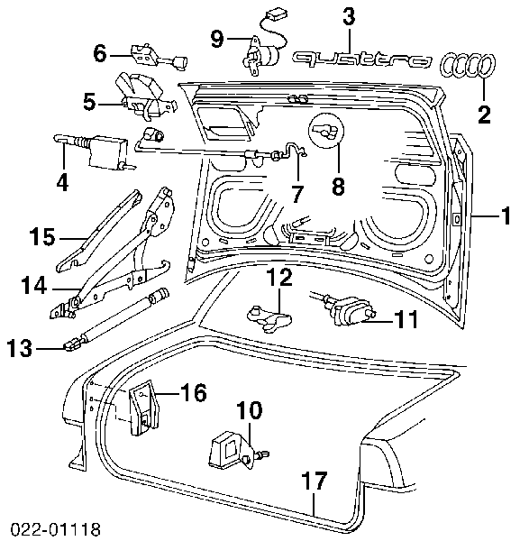 4A5827023E VAG Tampa de porta-malas