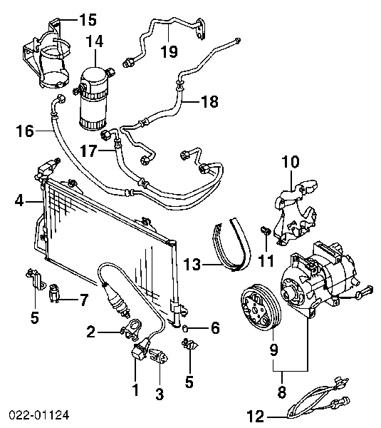 8A0260403AA VAG Radiador de aparelho de ar condicionado