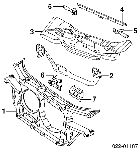 4B0805588G VAG Suporte do radiador montado (painel de montagem de fixação das luzes)