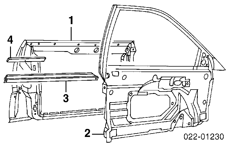 4B0837754 VAG Chassi da porta dianteira direita