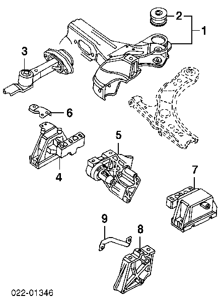 Coxim de transmissão (suporte da caixa de mudança) para Audi TT  8N3