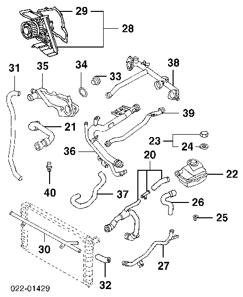 Bomba de água (bomba) de esfriamento Audi 100 4A5