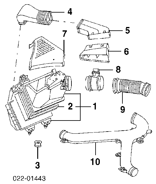 0986280212 Bosch Sensor de fluxo (consumo) de ar, medidor de consumo M.A.F. - (Mass Airflow)