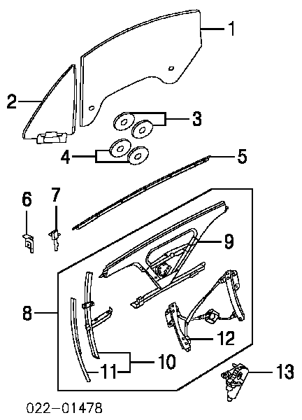 8N8959801E VAG Motor de acionamento de vidro da porta dianteira esquerda