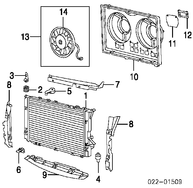 4A0121251M VAG Radiador de esfriamento de motor