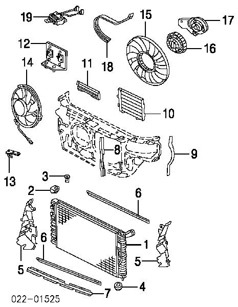 4Z7959455 VAG Ventilador elétrico de esfriamento montado (motor + roda de aletas)