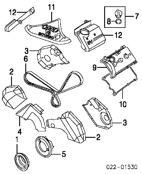 11980222701 Vika Vedante da tampa de válvulas de motor, kit
