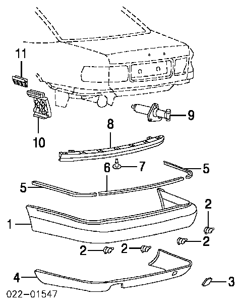 Pára-choque traseiro para Audi A8 D2 4D2, 4D8