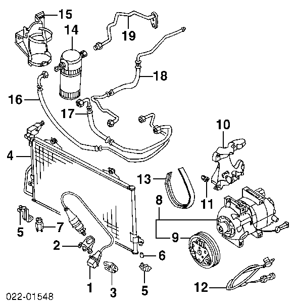 8D0260403C VAG Radiador de aparelho de ar condicionado