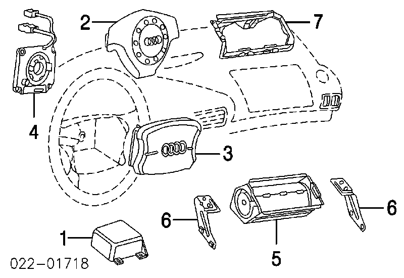 8E0880201AA6PS VAG Cinto de segurança (AIRBAG) de condutor
