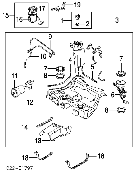 1J0919673K VAG Sensor do nível de combustível no tanque