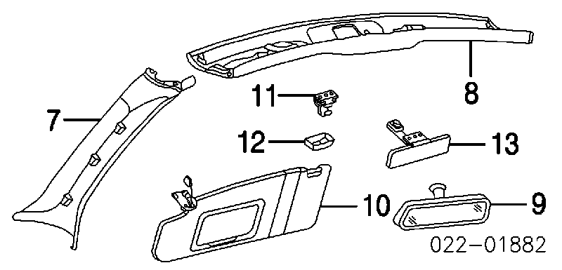 A0009840760 Mercedes Cápsula (prendedor) de fixação de revestimento de tampa de porta-malas