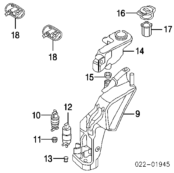 8E0955453AK VAG Tanque de fluido para lavador de vidro