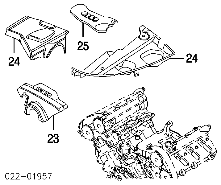 Tampa de motor decorativa Audi A4 B7 8EC