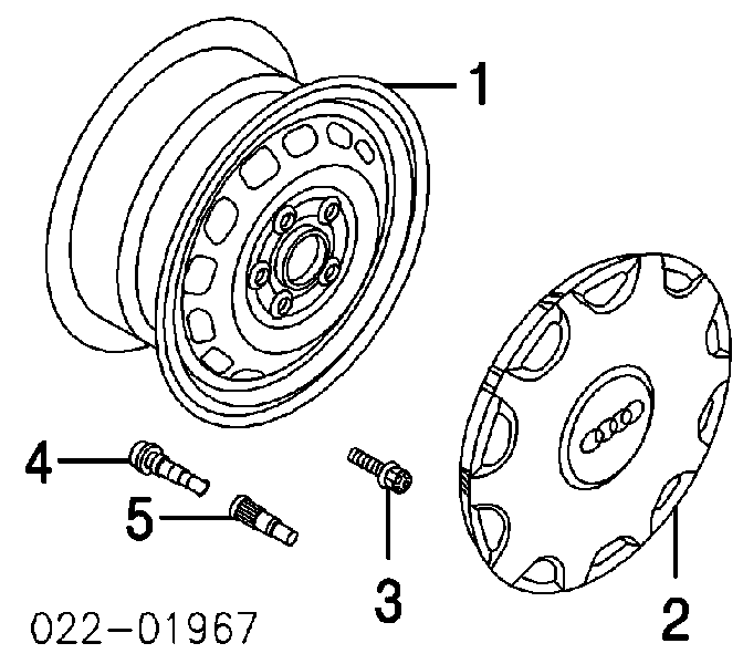 4B0601147CZ17 VAG Coberta de disco de roda