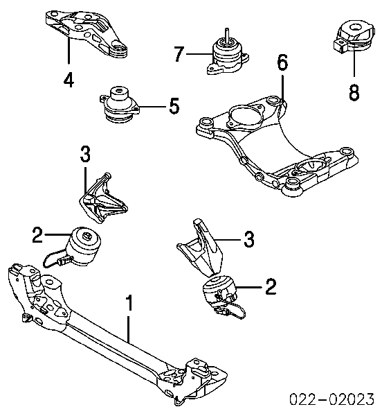 4E0199267J VAG Coxim (suporte) direito superior de motor