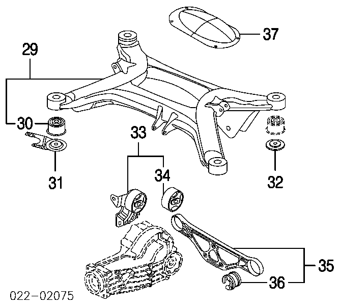 Bloco silencioso de viga traseira (de plataforma veicular) Audi A8 D3 4E2, 4E8