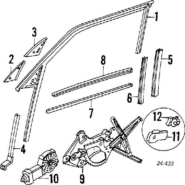 Corrediça dianteira de acionamento de vidro BMW 51321938884 preço, a partir de 2,29 USD