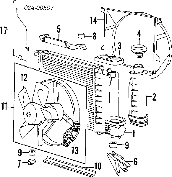 Ventilador (roda de aletas) do radiador de aparelho de ar condicionado 64541392913 BMW