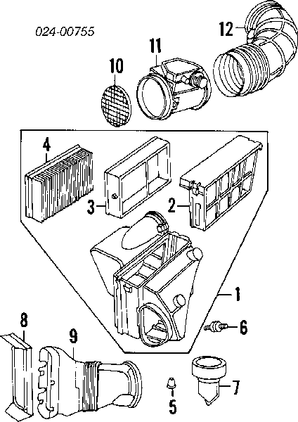 96431 NGK Sensor de fluxo (consumo) de ar, medidor de consumo M.A.F. - (Mass Airflow)