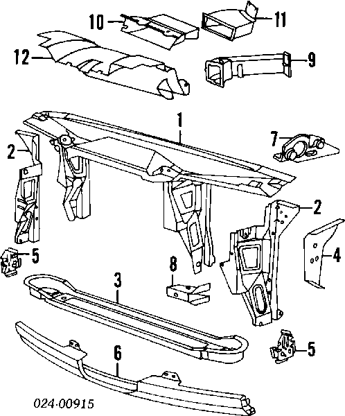 Suporte do radiador montado (painel de montagem de fixação das luzes) para BMW 7  E32