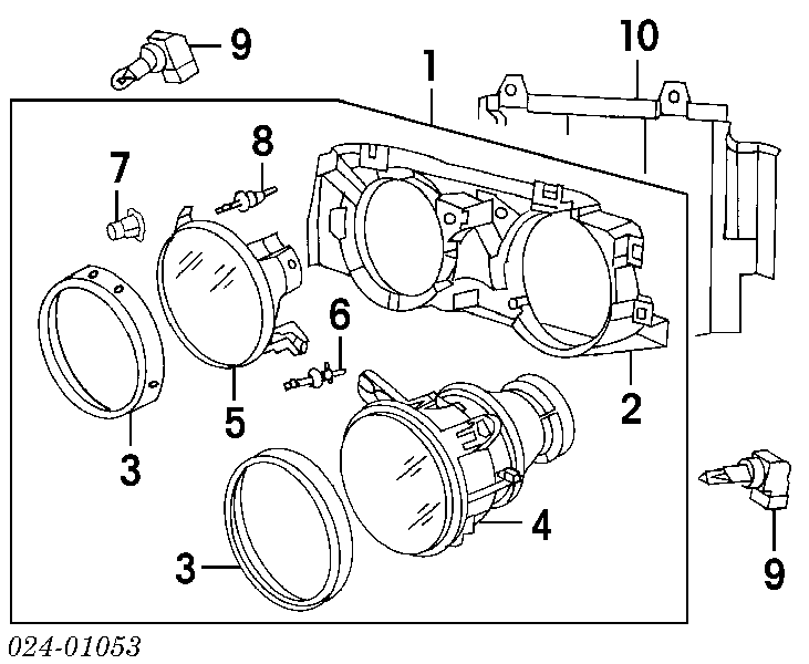 63121378325 BMW Consola (adaptador) de fixação da luz dianteira esquerda