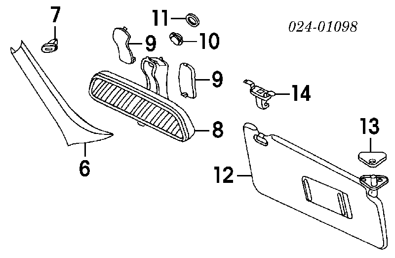 51168257275 BMW Espelho de salão interno