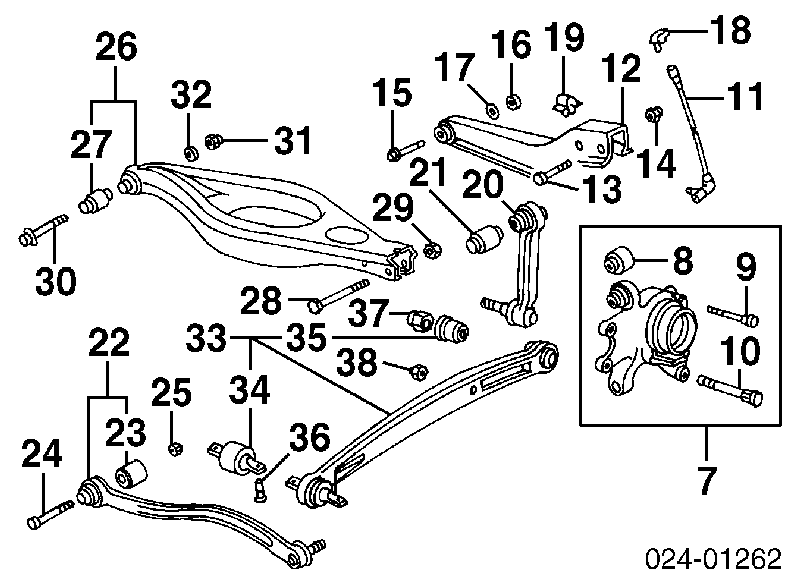 07119914829 BMW Parafuso de fixação de braço oscilante dianteiro