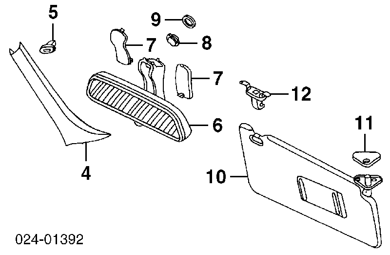 51168174715 BMW Fixador de pala contra o sol