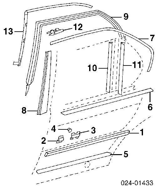 51138208395 BMW Moldura da porta traseira esquerda