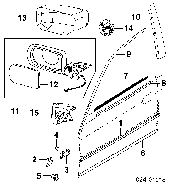 51167890040 BMW Espelho de retrovisão direito