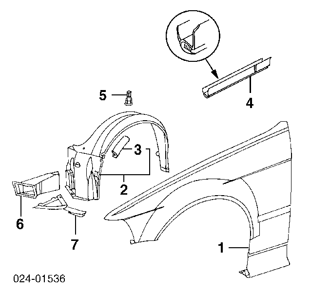  Pára-lama dianteiro direito BMW 3 sedan (E36) (1990 - 1998) 