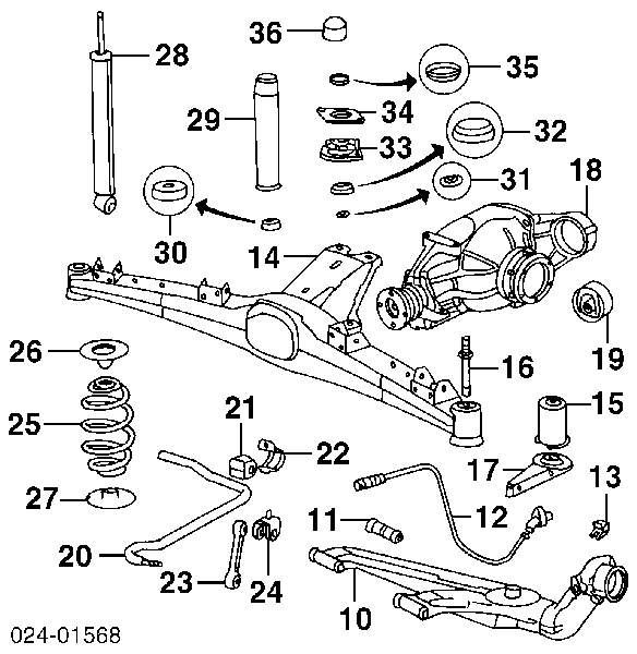 33311090945 BMW Bloco silencioso de viga traseira (de plataforma veicular)