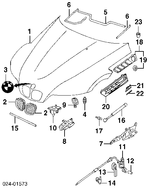 Fecho da capota esquerdo BMW 51238122269 preço, a partir de 22,15 USD